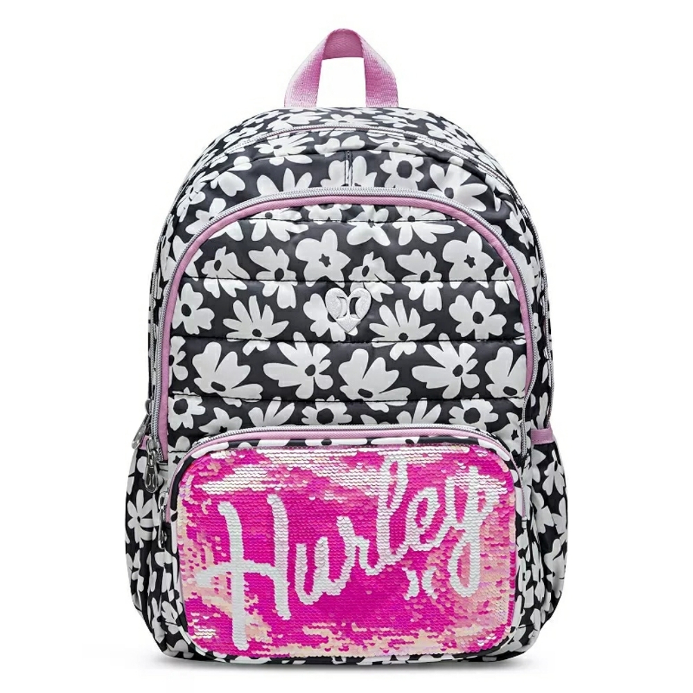 Hurley Floral Backpack - Black and Pink